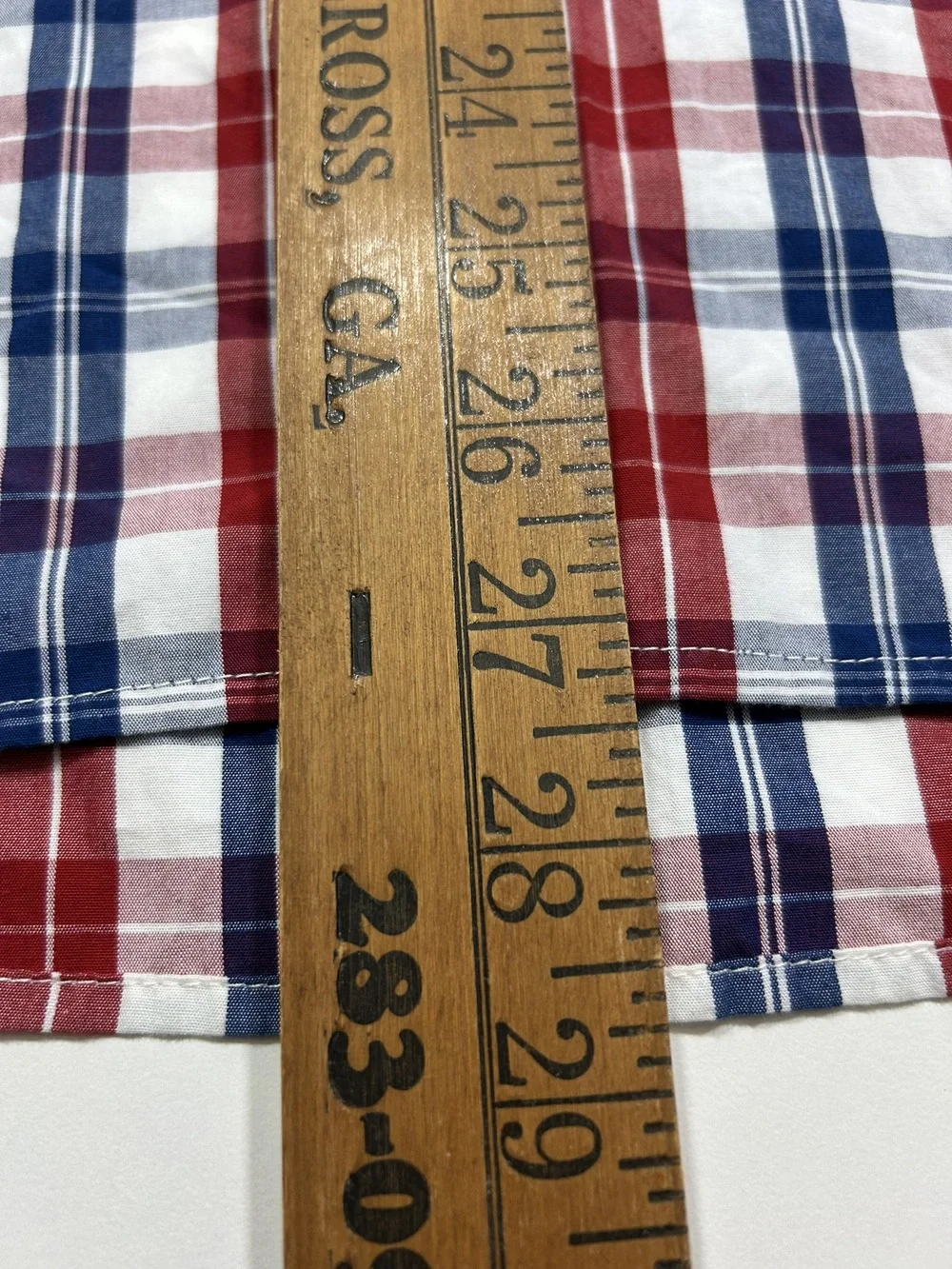 Izod Red White Blue Plaid Button-Down Long Sleeve Shirt Size L